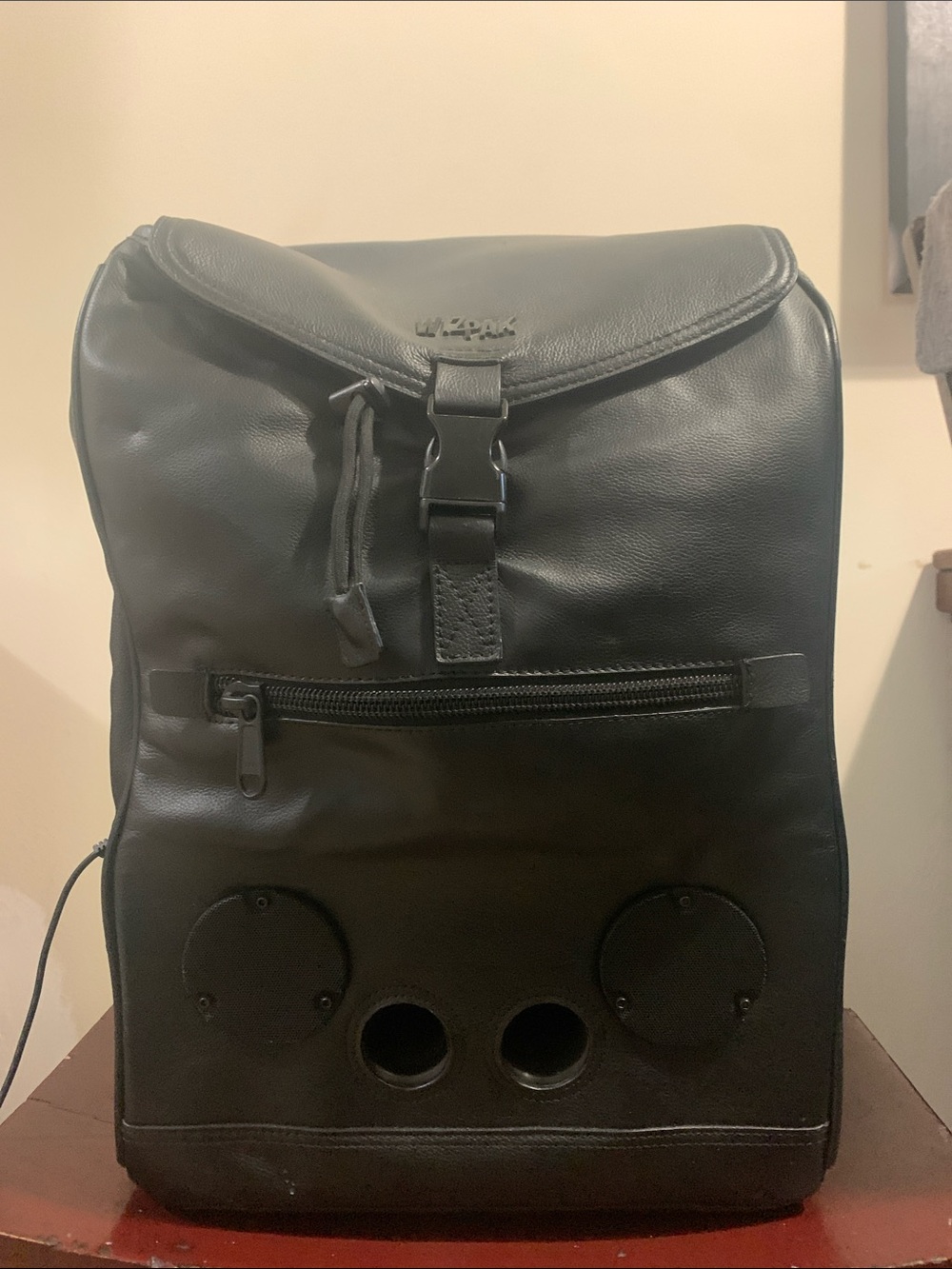 Unbranded Black Tech-Ready Backpack with Front Speaker Ports
